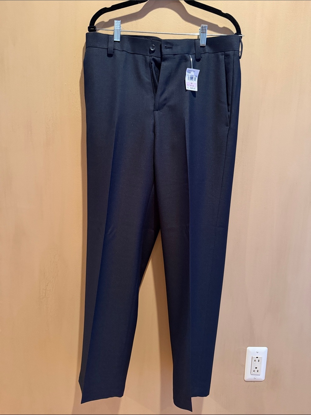Men's Navy Dress Pants Classic Straight Fit Kenneth Cole